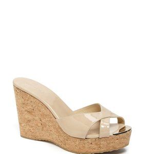 JIMMY CHOO 'Pandora' Cork Wedge Sandal, beige 38